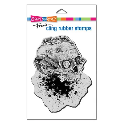 STAMPENDOUS RUBBER STAMPS CLING STEAMPUNK SKULL NEW Cling STAMP • $10.95