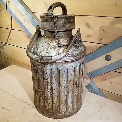 Ellisco 5 Gallon Liquid Oil Can Embossed Galvanized Vintage  Swanky Barn • $139.95