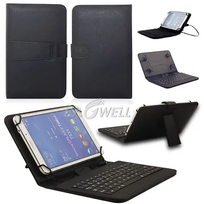 $13.69 • Buy For 7 -8  Android Tablets Universal USB Micro Keyboard Folio PU Leather Case