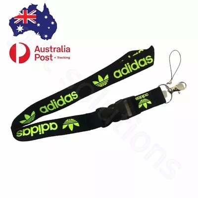 Lanyard Adidas Black + Fluro Keychain Or Neck Strap For ID Security Card USB • $9.90