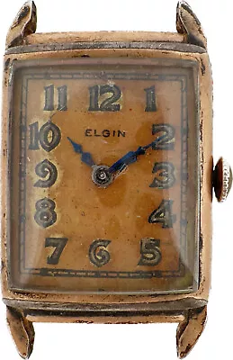 Vintage 18/0 Size Elgin Men's Mechanical Wristwatch Grade 488 10k RGP Art Deco • $20