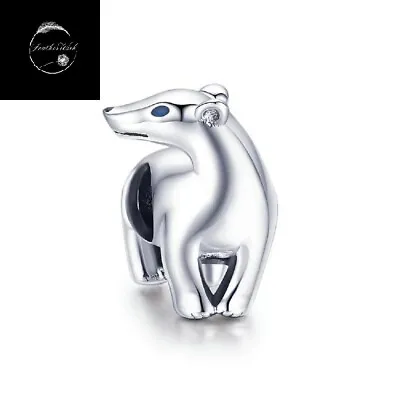 Genuine Sterling Silver 925 Solid Polar Bear Animal Bead Charm For Bracelets • £17.99