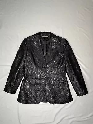 Prada Vintage Spring 2002 Black Brocade Blazer Smoking Jacket Runway • $725