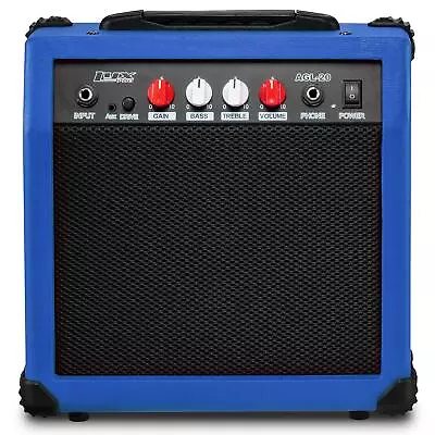 LyxPro Electric Guitar Amp 20 Watt Guitar Amplifier W/Built-in Speaker Blue • $25.75