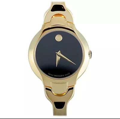 Movado Kara Yellow Gold Toned Black Dial Watch • $250