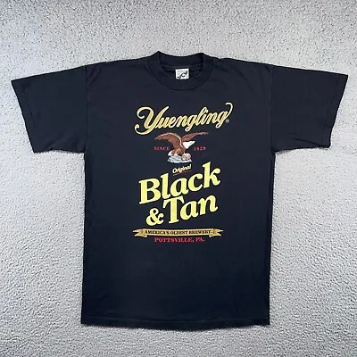 Vintage Yuengling Black & Tan Shirt Mens Large Black Porter Pottsville PA 90s • $28.88