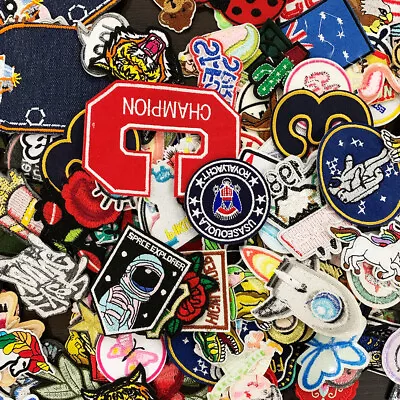 $19.99 • Buy 100PCS Lot Letter Random Animal Embroidered Patches Iron On Mixed Clothes Badge