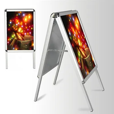 A1 A-board Pavement Sign Poster Snap Frame Double Side Sign Display Stands  • £69.99