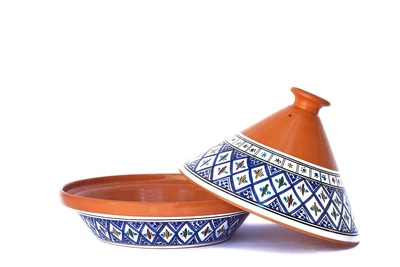 $74.95 • Buy Handmade, Hand-painted Supreme Blue Ceramic 10  Tagine Cooking Pot