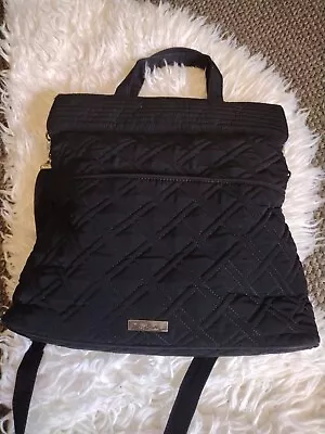 Vera Bradley Handbag Tote Black Quilted Microfiber Catch All Travel • $28