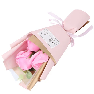  Dried Flower Decor Wrapped Bouquet Artificial Soap Rose Flowers Gigt • $19.03