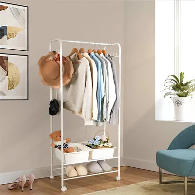 Metal Closet Organizer Wardrobe Shelves System Clothes Storage Rack Heavy Duty • $28.91