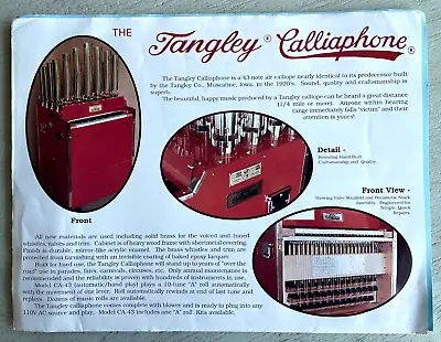 Tangley Calliaphone Catalog Music Box Player Piano Nickelodeon • $1.99