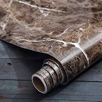 Brown Marble Counter Top Peel And Stick Waterproof Wallpaper Table Deck Cover • $15.10