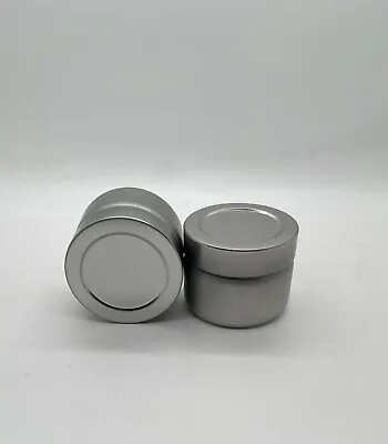 4oz Alum. Tin Screw Top Round Metal Container W/LidStorage Jar Travel Craft • $10.98