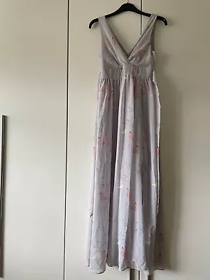 Grey Bird Print Olivia Rubin Maxi Dress Size 12 • £9.99