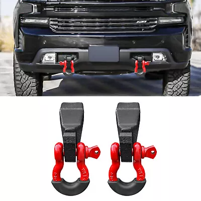 Tow Hook Mount Brackets D-Ring Shackles KIT For 2019-2023 Chevy Silverado 1500 • $60.66