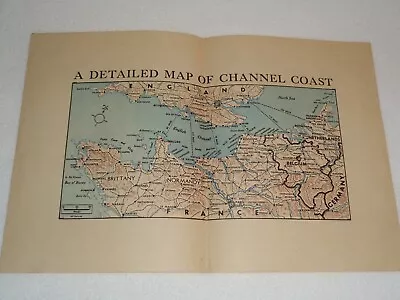 A Detailed Map Of Channel Coast Normandy Landings D-Day Allied Invasion Rare Map • $249.99