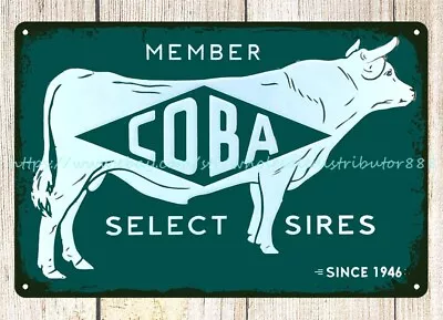 Garden Outdoor Garage Shop Wall Art COBA Sires Cattle Farming Metal Tin Sign • $18.96