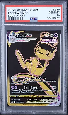 PSA 10 GEM MINT Full Art Mew VMAX TG30/TG30 - 2022 Pokemon SWSH Lost Origin • $39.99