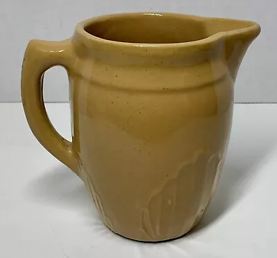 Vintage 1930s MONMOUTH STONEWARE 6” Quart PITCHER Art Deco Pottery Shell Fan USA • $19.99