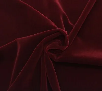 Designer Plush Mohair Dark Scarlet Red Velvet Furniture Drapery Fabric Bty 55 W • $65.99