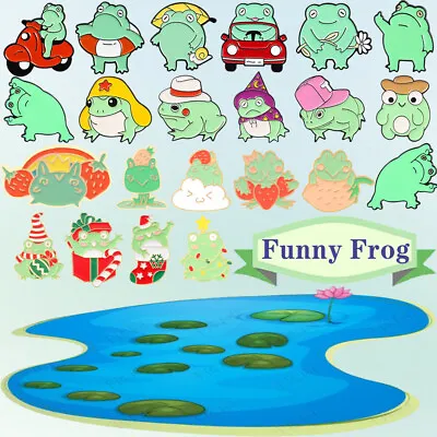 ⭐⭐Funny Frog Series Enamel Brooch Lapel Pin Creative Badge Collar Bag Decor Gift • $0.99