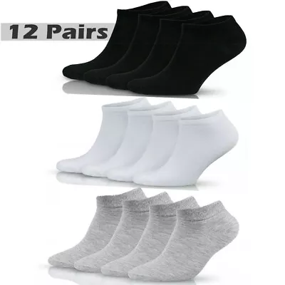 Mens Womens Trainer Liner Ankle Socks Invisible Cotton Low Cut Sports Socks Lot • £4.49