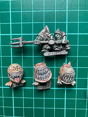 Games Workshop Citadel Warhammer 1990s Night Goblin Squig Herders + 3 Squigs • £6.15