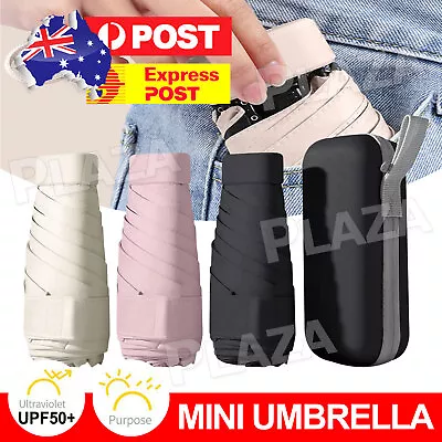$15.45 • Buy Mini Pocket Compact Umbrella Anti UV Sun Rain 6Folding Windproof Travel Umbrella
