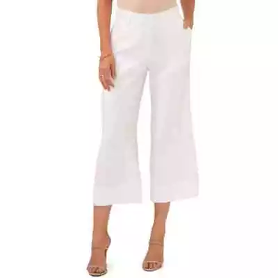 Vince Camuto White Cropped Wide-leg Pants NWT Size 4 • $22