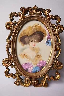 Gorgeous Antique Victorian Gold Gilt Wood Frame Oval Ornate Pretty Lady • $95