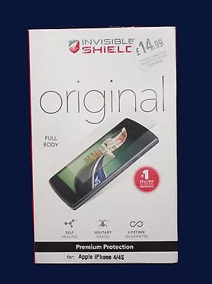 INVISIBLE SHIELD Original FULLBODY Premium ScreenProtection For IPhone 4/4S -NEW • £3.99