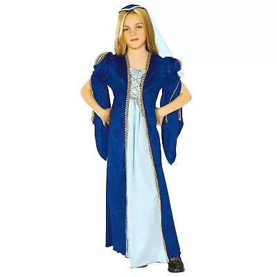 Blue Juliet Medieval Princess Costume Child Book Week Dress Headpiece 6-8 Years • $32.95