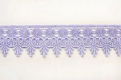 2.5  Black Navy Lilac Green Gray Pink White Venice Guipure Lace Trim By Yardage • $14.99