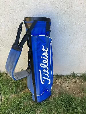 Vintage Titleist Golf Bag Lightweight Nylon 3-Way Divider 2-Zip Pockets BLUE • $55