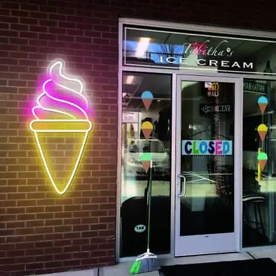 $93.95 • Buy Custom Neon Signs Ice Cream Light Sign For Shop Wall Decor Led Custom Neon Light