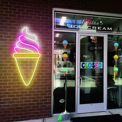 $93.95 • Buy Custom Neon Signs Ice Cream Light Sign For Shop Wall Decor Led Custom Neon Light