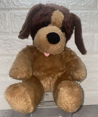 Build-a-Bear Brown Puppy Dog 11  Plush Soft Toy - Dark Brown Ears • £9.95