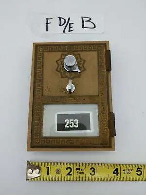 Antique Post Office Box Door Brass Complete Federal Equipment Co. 1961 #253 • $27.49