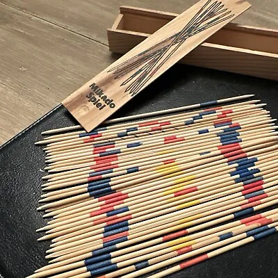 Mikado Spiel Pick Up Sticks Game In Wooden Box • $5