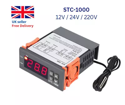 STC-1000 12/24/110-220V LCD Digital Temperature Controller Thermostat Sensor • £7.99