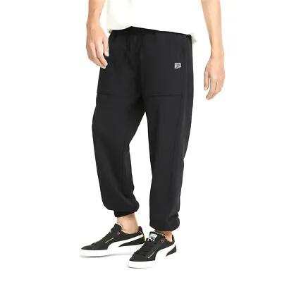 Puma Downtown Drawstring Sweatpants Mens Black Casual Athletic Bottoms 53367901 • $19.99