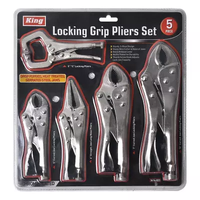 Locking Pliers Vice Grip 5 Piece Assorted Tools Vise Jaw Clamp Hand Tool Set NEW • $31.05