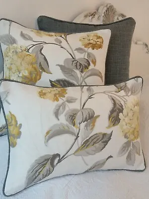 12  X18  Cushion Cover Laura Ashley Fabric Print Camomile Hydrangea  Piped  • £19.50