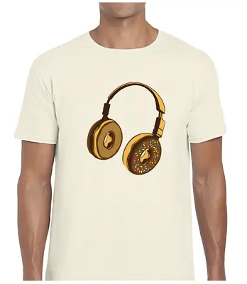 £7.99 • Buy Doughnut Headphones Donut Mens T Shirt Tee Funny Music Dj Decks Design Food Cool