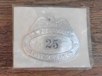Vintage USPS US Post Office Mail Letter Carrier Metal Cap Badge #25 Hat NOS • $1.99