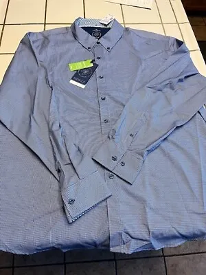 CON.STRUCT Mens XXL Blue Check Slim Button Up Long Sleeve Shirt NEW • $5