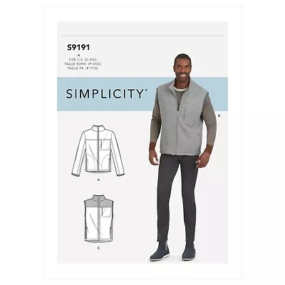 SIMPLICITY Sewing Pattern 9191 Men's Sleeveless Vest Coat Jacket  S-xxl • £7.48