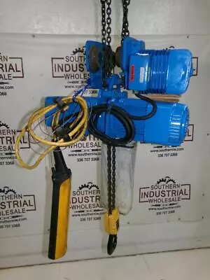 Demag DKUN 5ton 5-500 KV Electric Chain Hoist 2200lbs 16ft 460V Electric Trolley • $2699